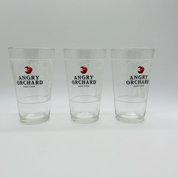 SET OF 3 ANGRY ORCHARD HARD CIDER 16 OUNCE PINT/BEER GLASSES - Picture 2 of 9
